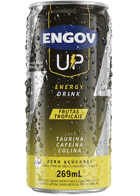 Imagem da embalagem de Engov UP sabor Tropical.